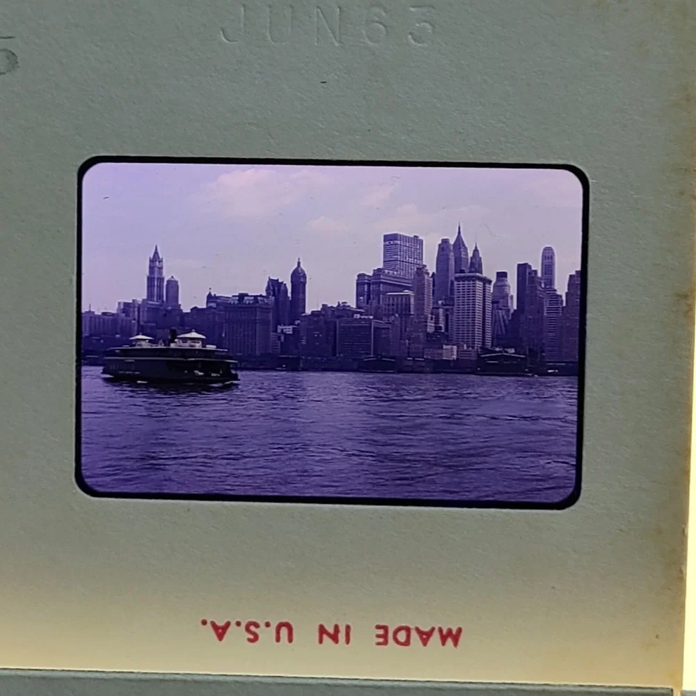 Lot of 27 Kodachrome Slide NYC Skyline Polo Grounds Pan-Am Planes Travel Bermuda